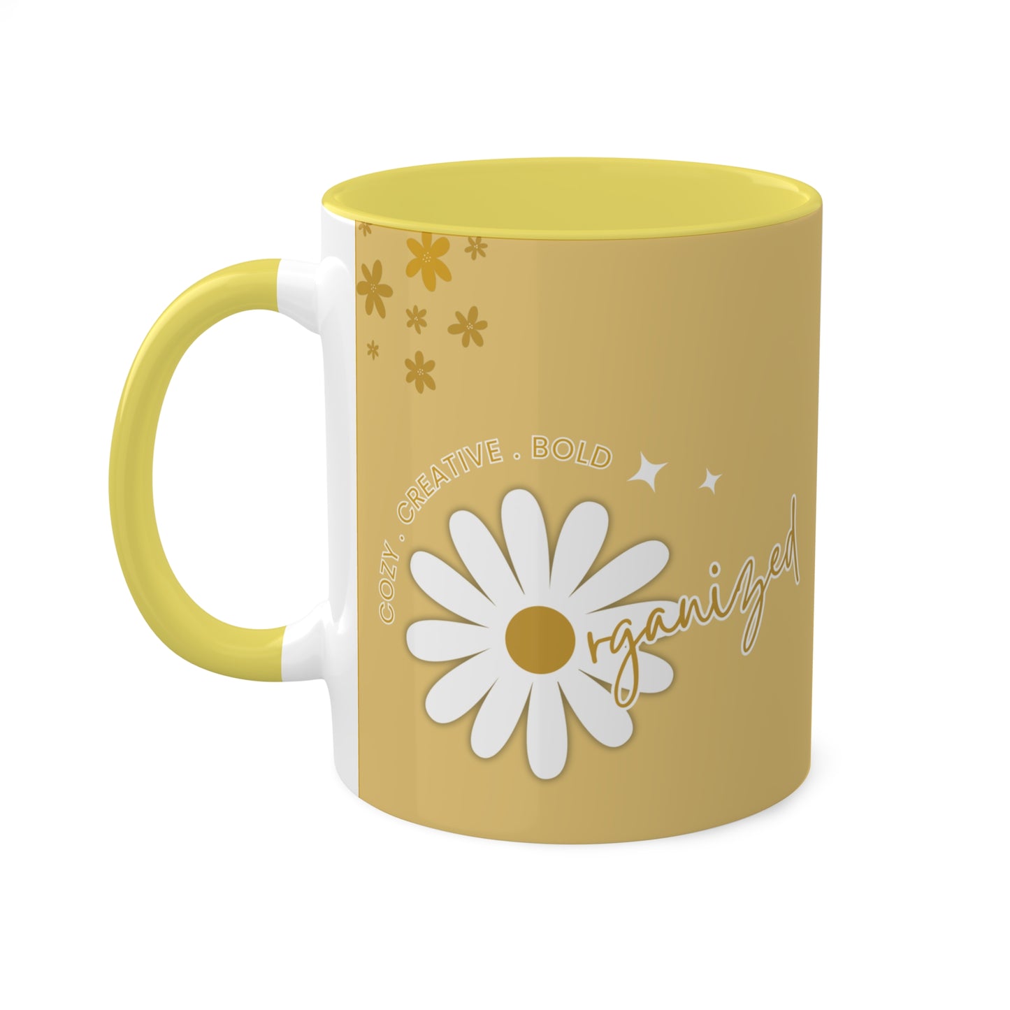 YELLOW Mug - Cozy . Creative . Bold . Organized