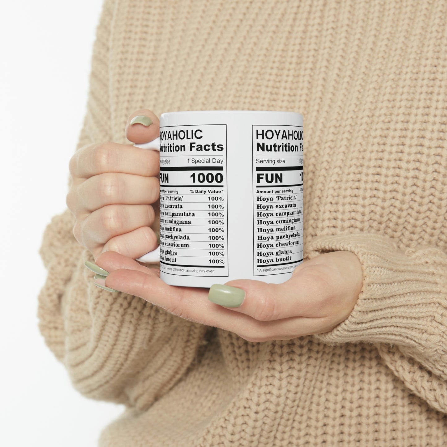 HOYAHOLIC NUTRITION FACTS MUG 11oz