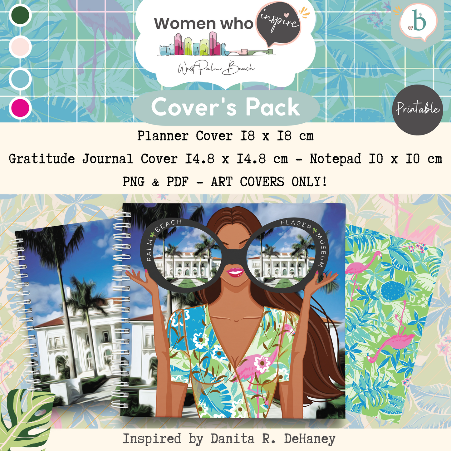 Palm Beach Girls - Printable Planner - Journal - Notepad Cover