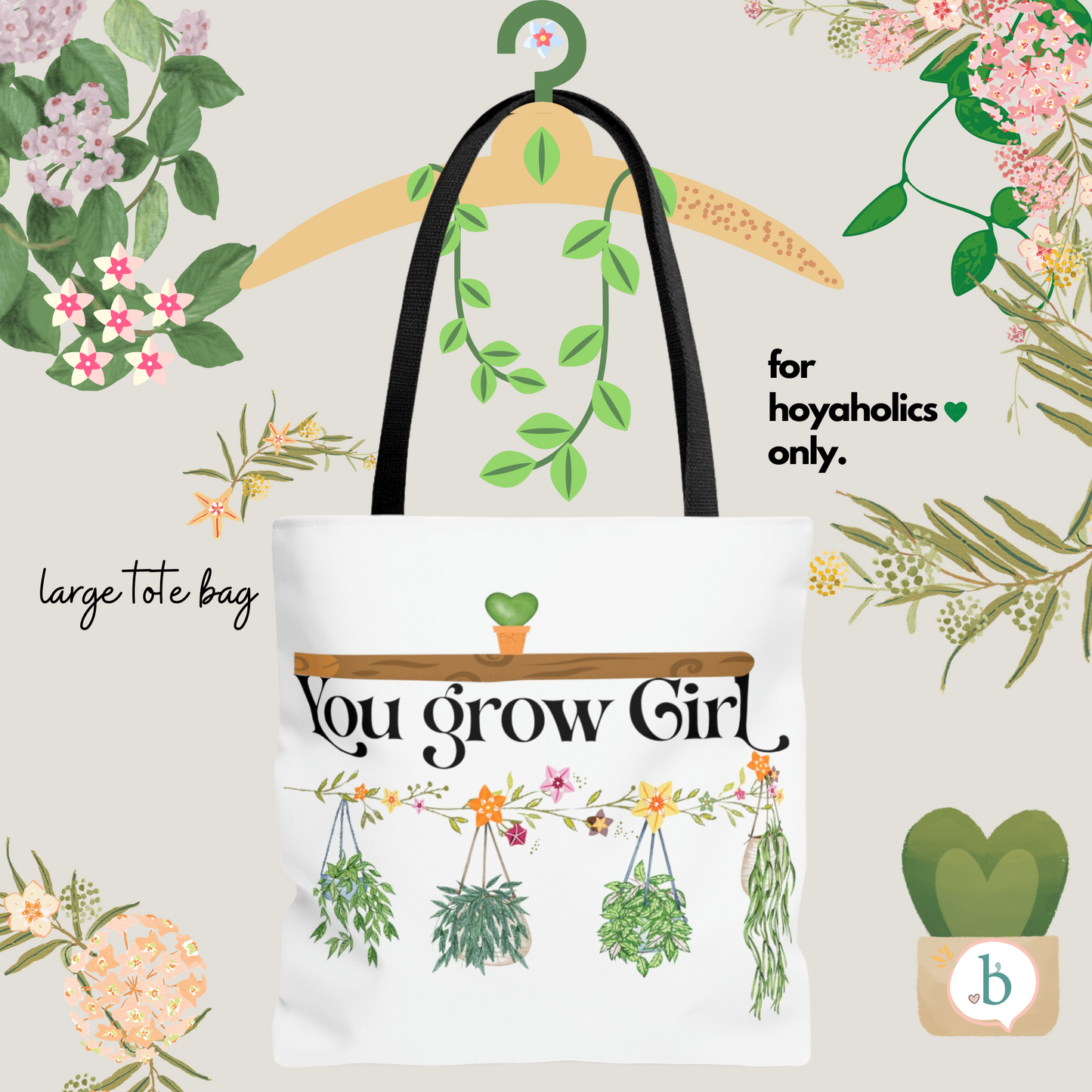 HOYAHOLIC YOU GROW GIRL TOTE BAG