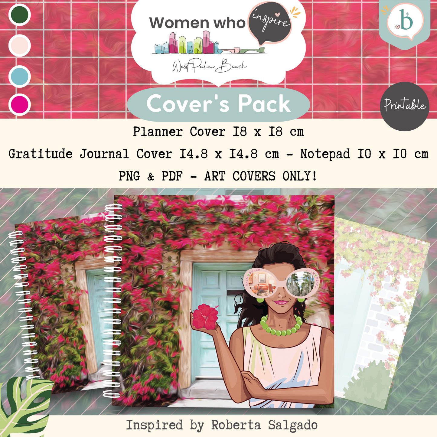 Palm Beach Girls - Printable Planner - Journal - Notepad Cover