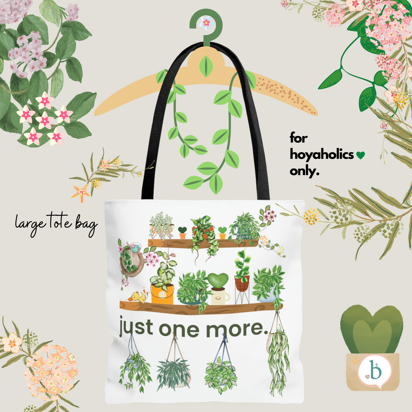 HOYAHOLIC JUST ONE MORE TOTE BAG