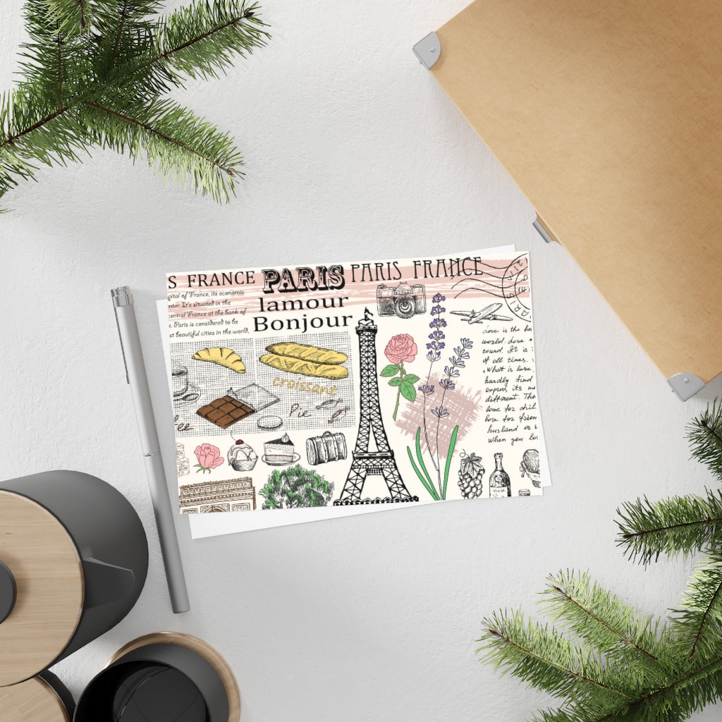 PARIS LAMOUR BONJOUR POSTCARDS (10pcs)