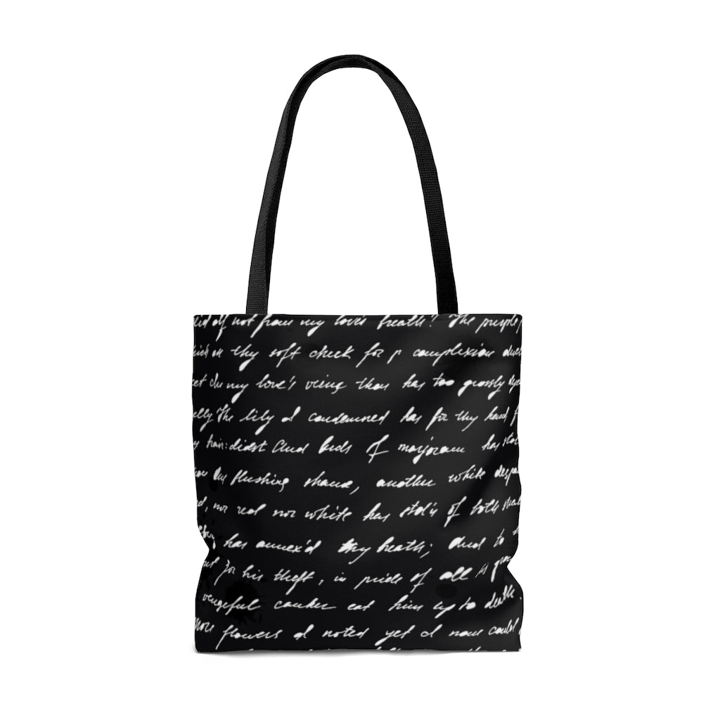 YARGI BLACK HANDWRITING TOTE BAG