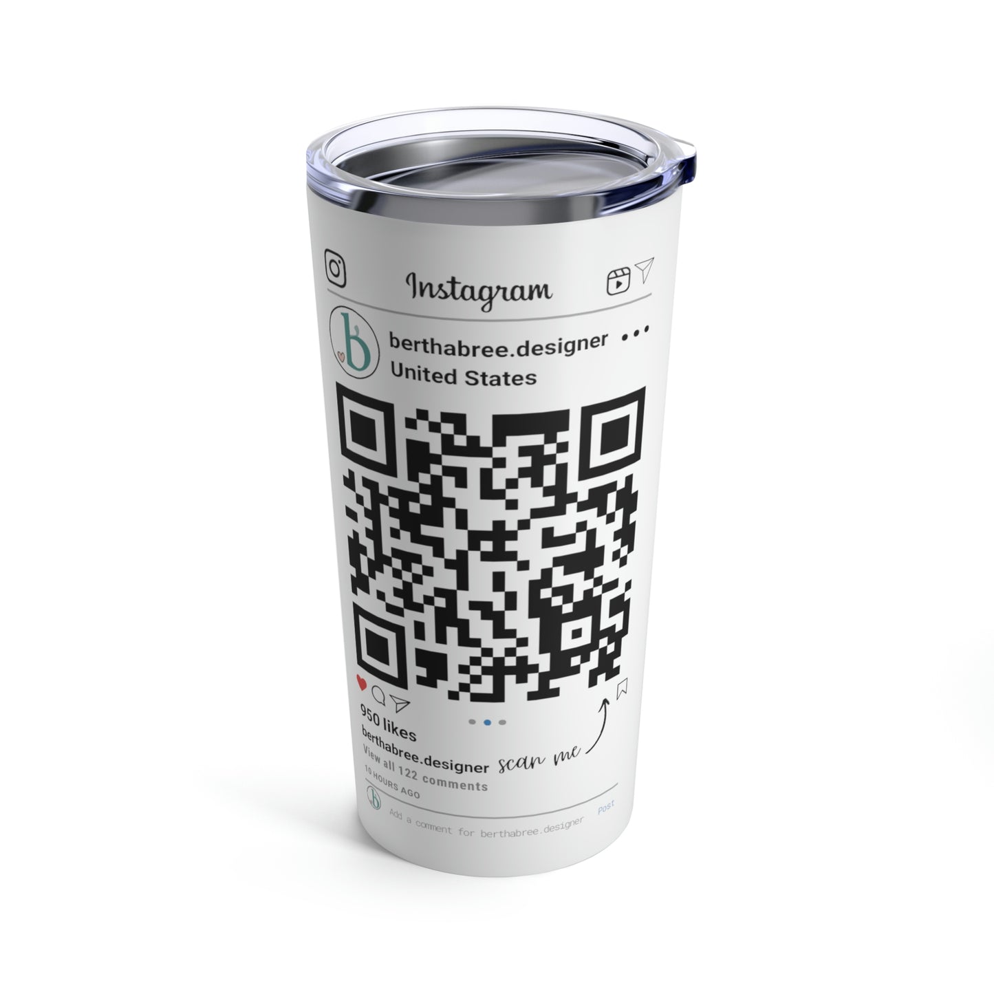 INSTAGRAM PERSONALIZED TUMBLER 20oz