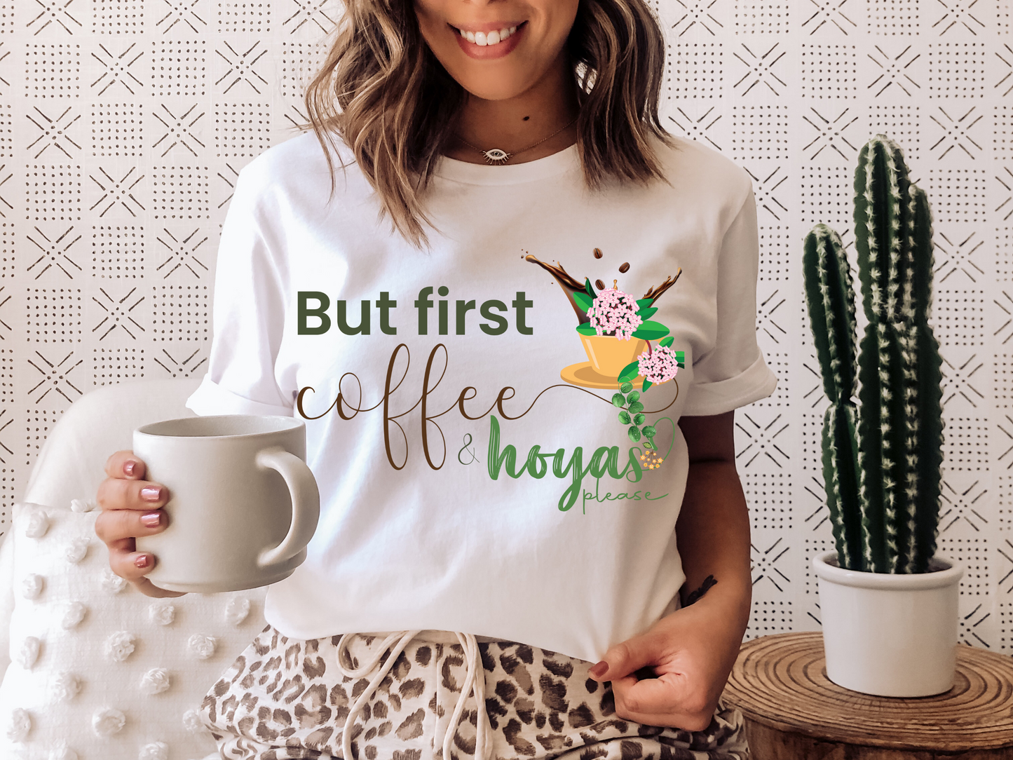 HOYAHOLIC BUT FIRST COFFEE & HOYAS PLEASE SHORT SLEEVE TEE