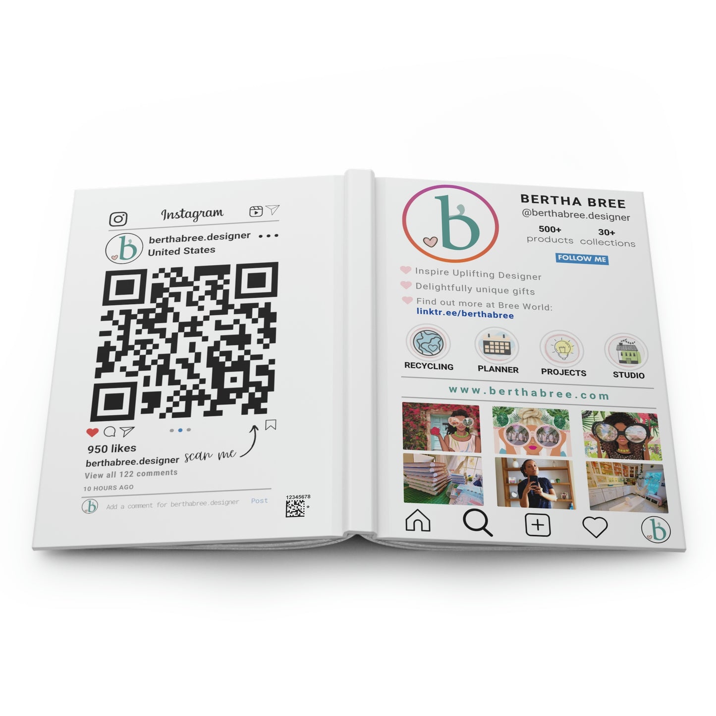 Instagram Personalized Hardcover Journal