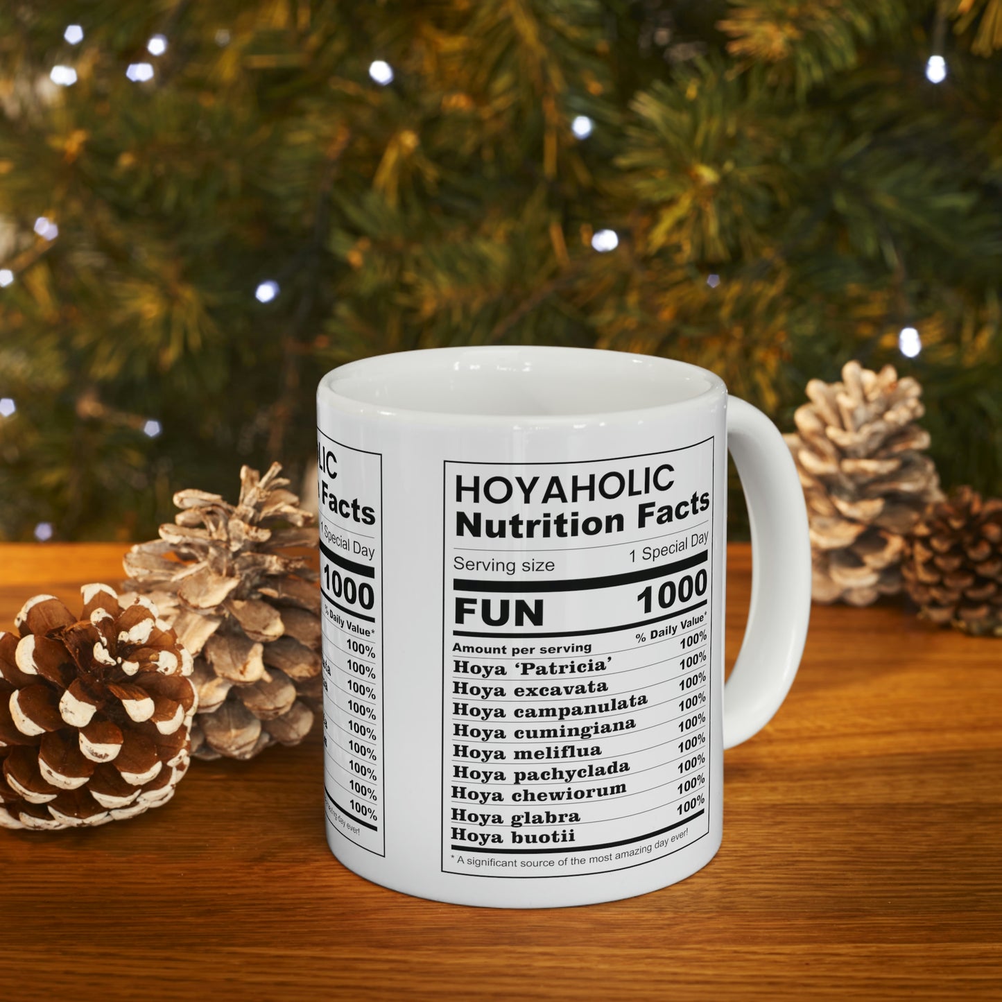 HOYAHOLIC NUTRITION FACTS MUG 11oz