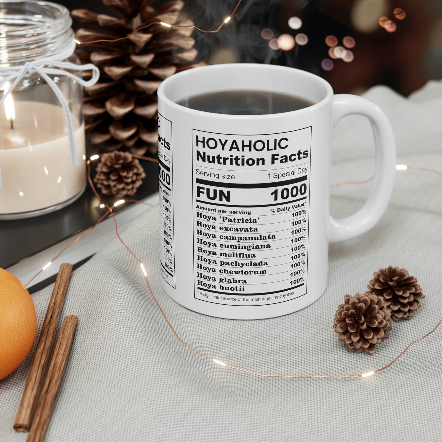 HOYAHOLIC NUTRITION FACTS MUG 11oz