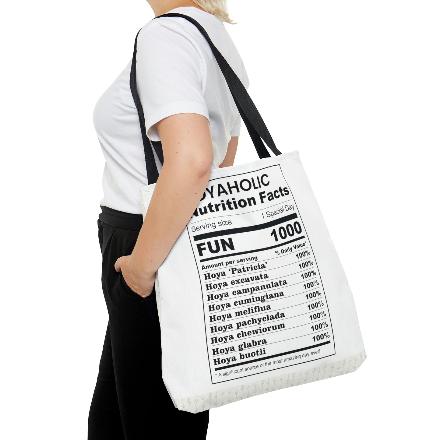 HOYAHOLIC NUTRITION FACTS TOTE BAG