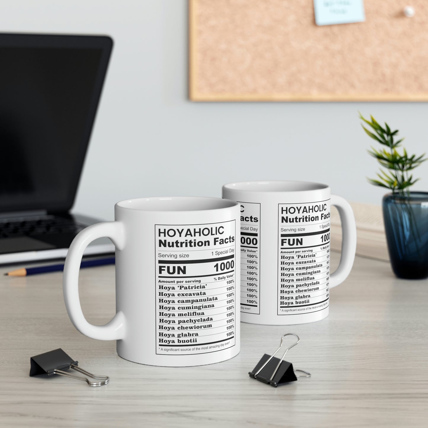 HOYAHOLIC NUTRITION FACTS MUG 11oz