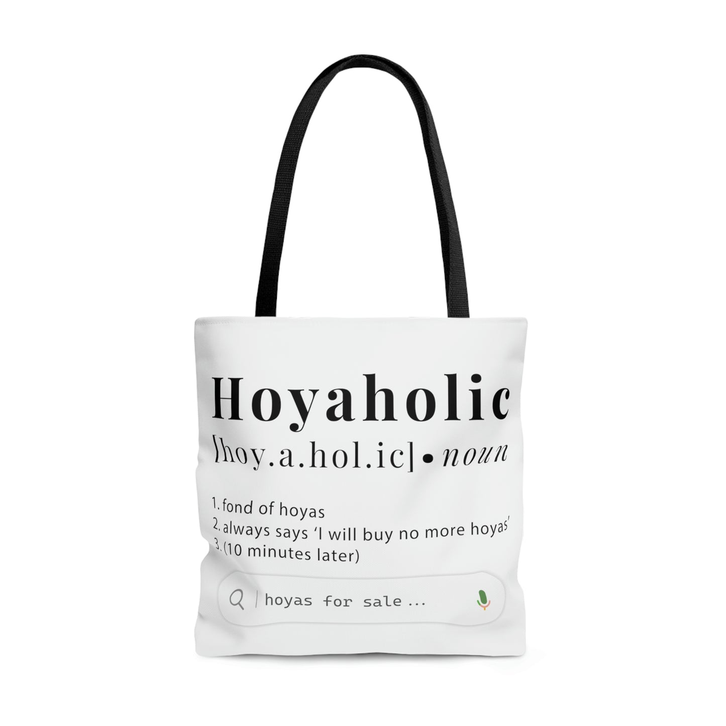 HOYAHOLIC DICTIONARY DEFINITION TOTE BAG