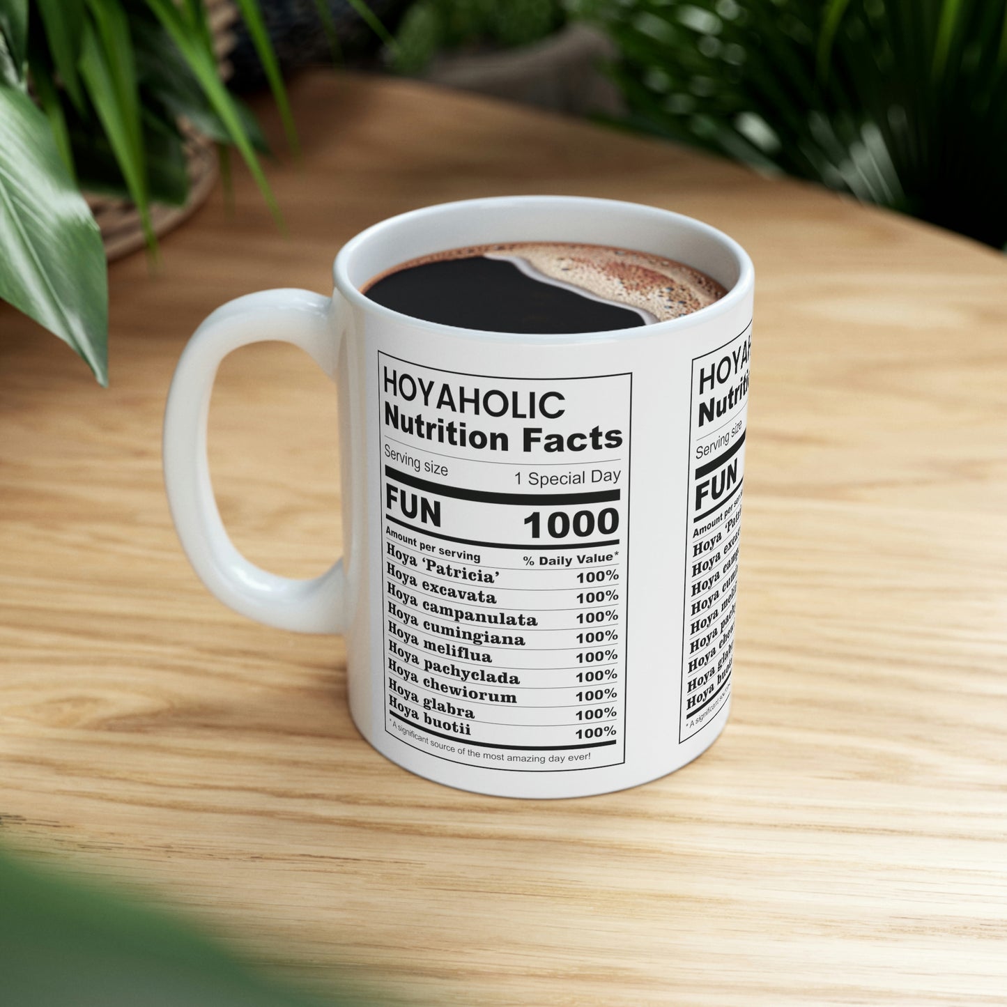 HOYAHOLIC NUTRITION FACTS MUG 11oz