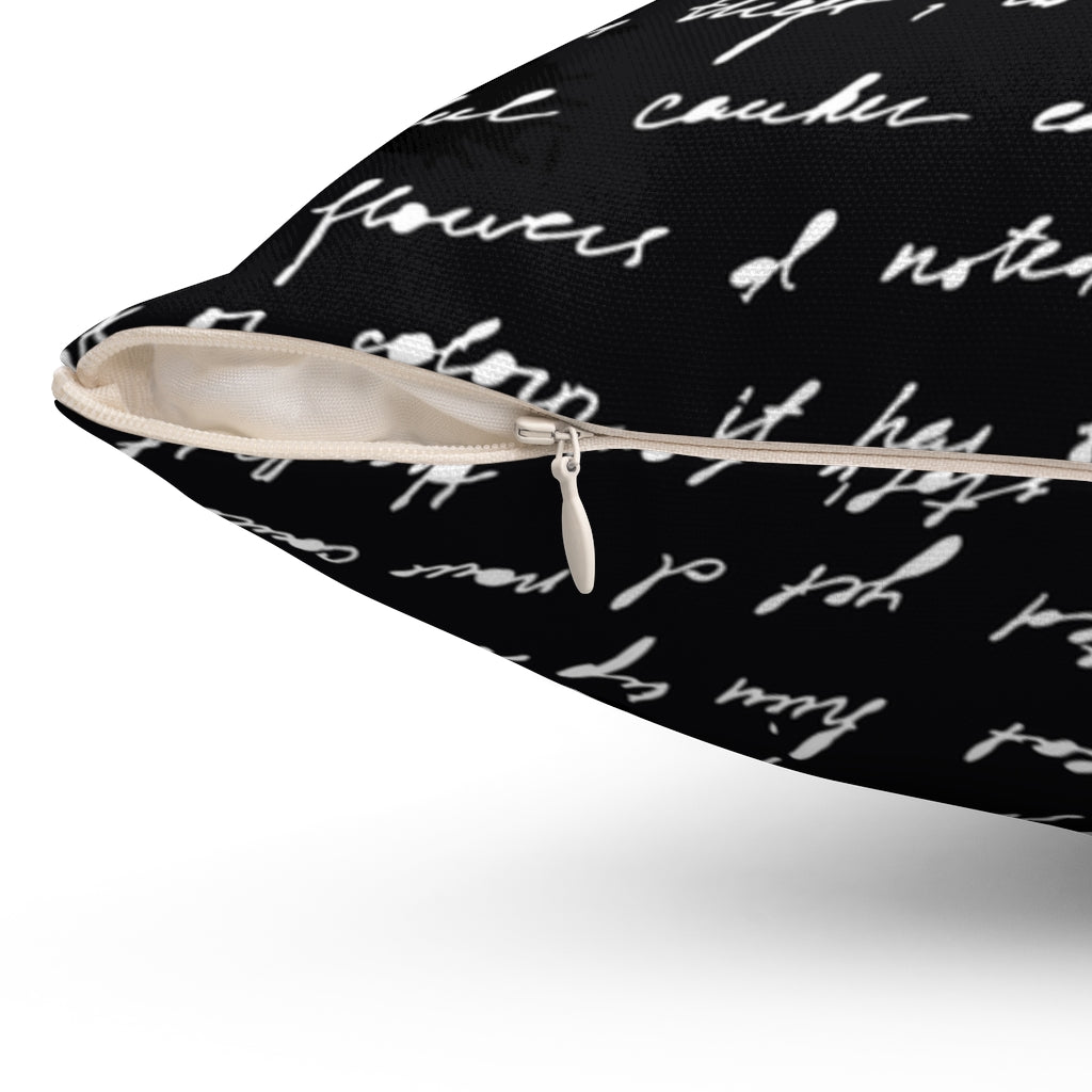 PARS BLACK HANDWRITING CUSHION