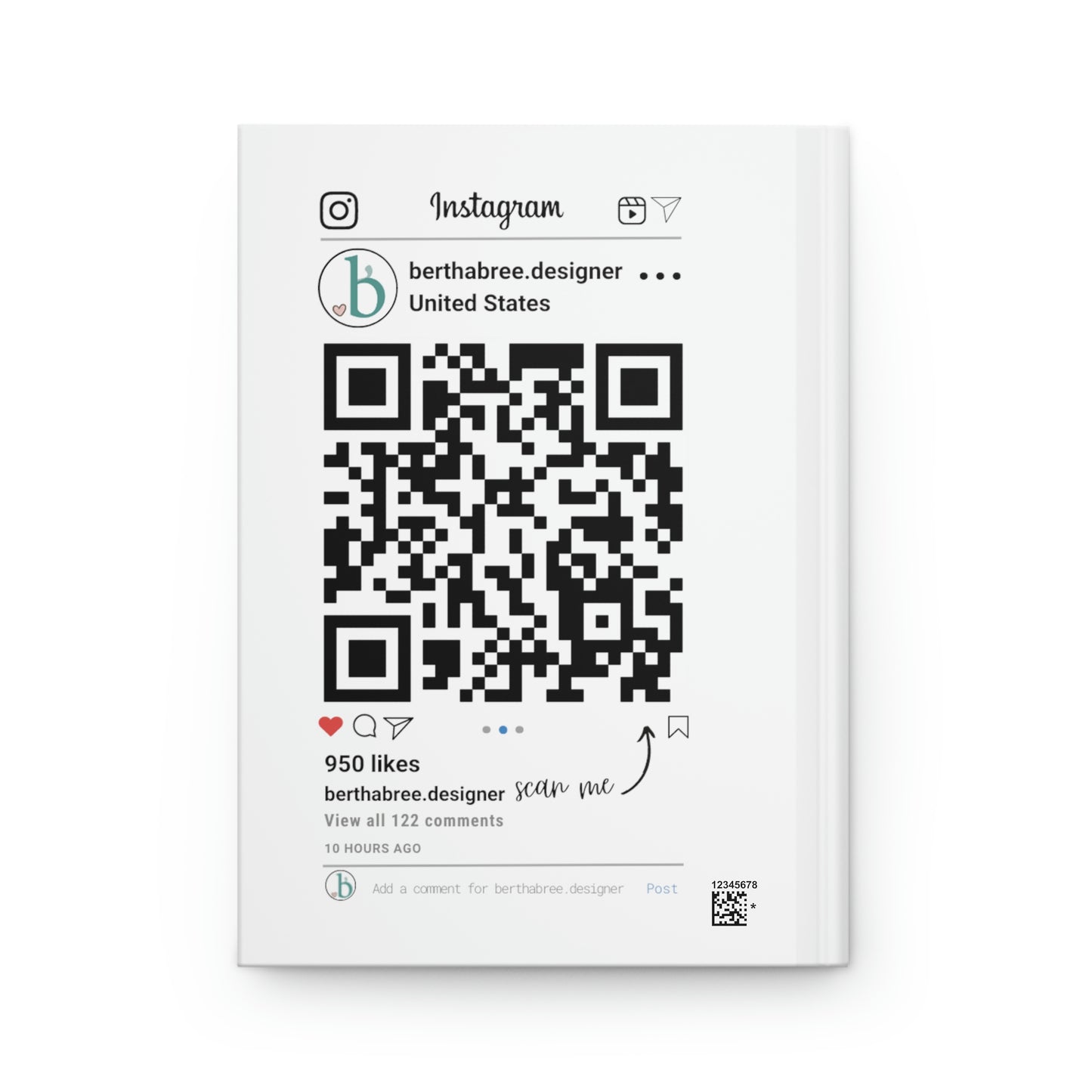 Instagram Personalized Hardcover Journal