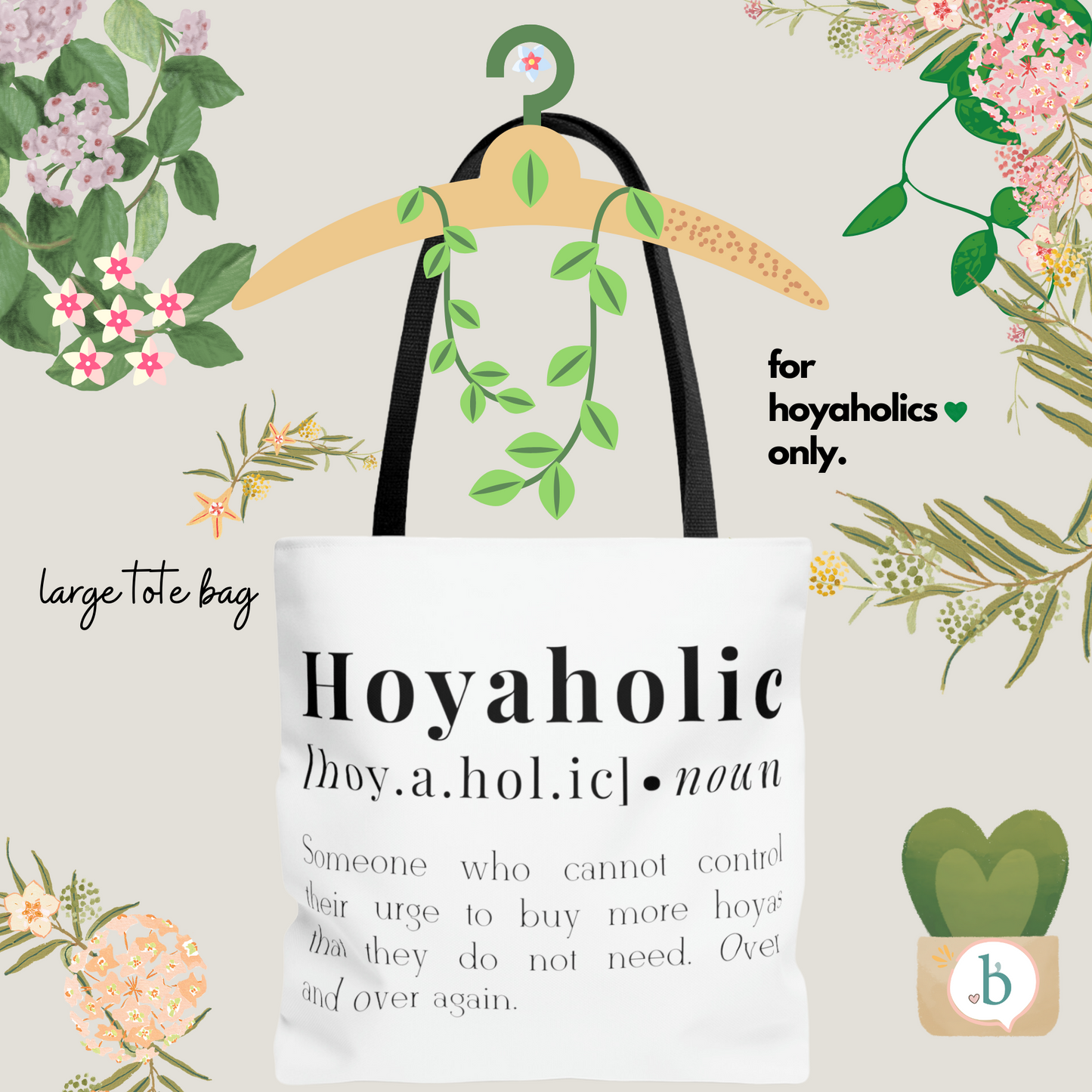 HOYAHOLIC DICTIONARY DEFINITION TOTE BAG