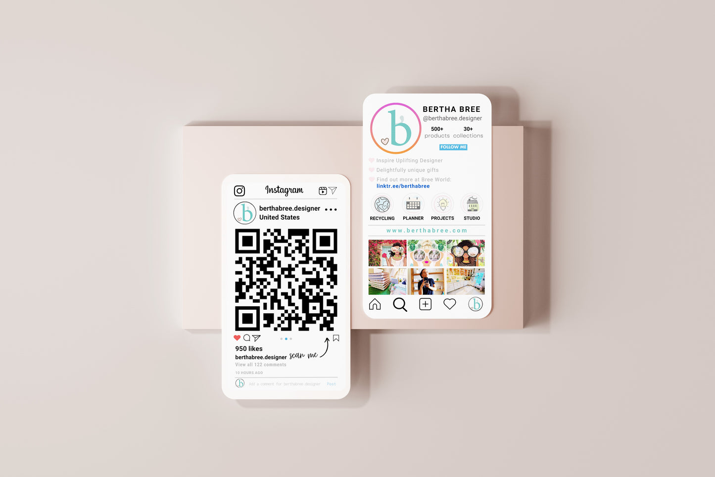 Instagram Business Card Template Editable in Canva - Creative Business Card Customizable