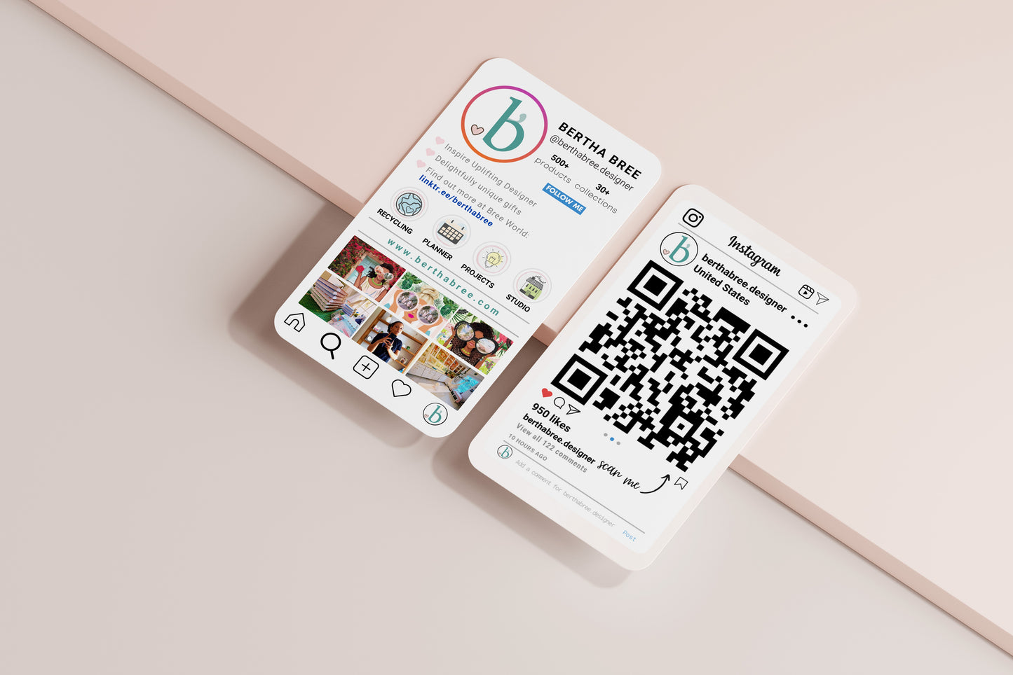 Instagram Business Card Template Editable in Canva - Creative Business Card Customizable