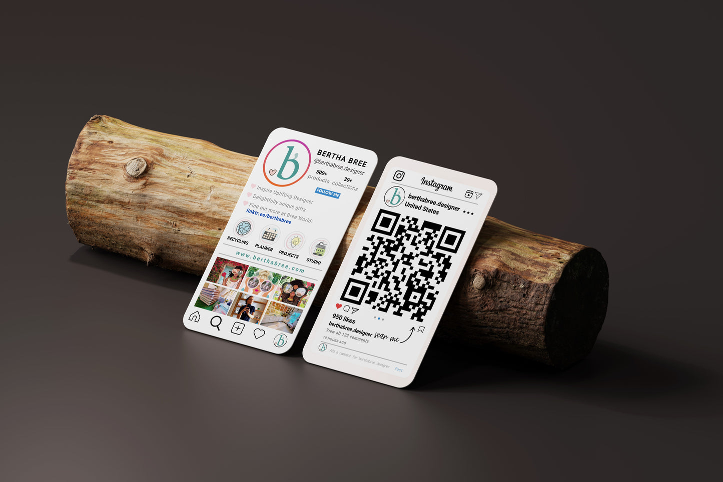 Instagram Business Card Template Editable in Canva - Creative Business Card Customizable