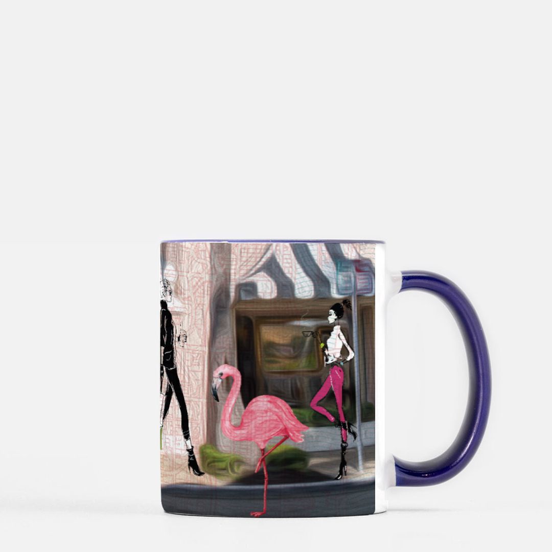 Worth Ave Mug 11 oz. (Dark Blue + White)