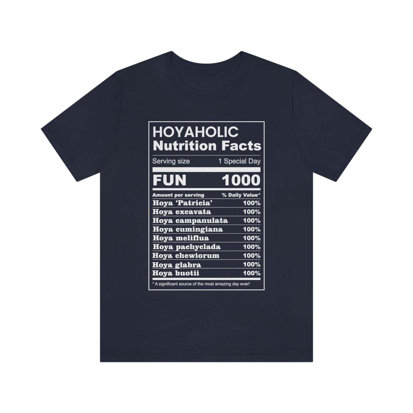 HOYAHOLIC NUTRITION FACTS SHORT SLEEVE TEE