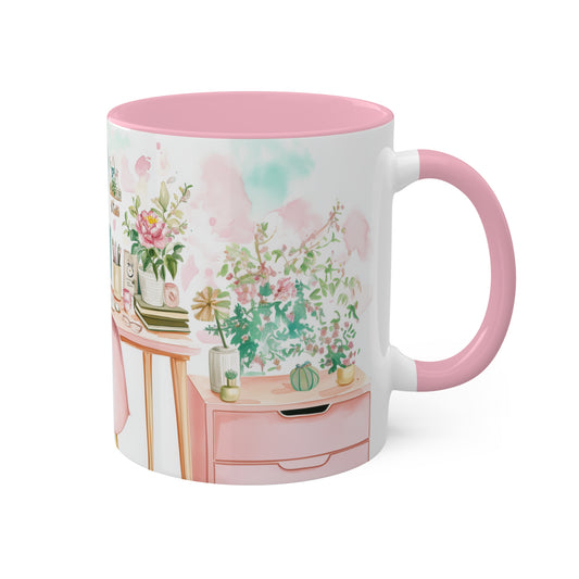 Pink Worksplace Mug - Cozy . Creative . Bold . Organized
