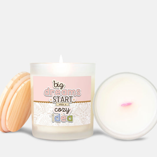 BIG DREAMS Candle Frosted (Pink Wick) Glass