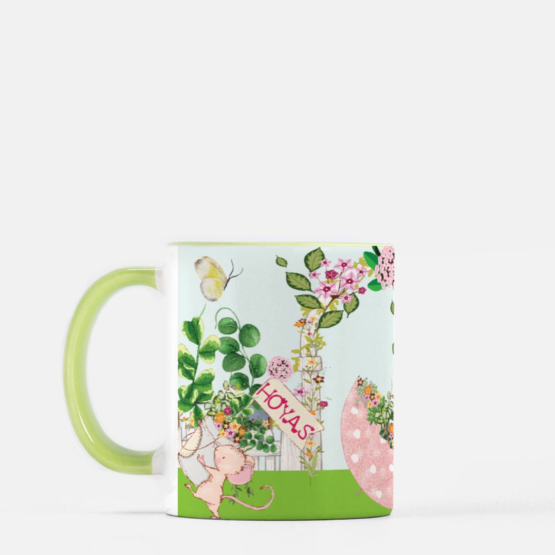 HOYAHOLIC High Tea Garden Mug 11 oz. (Green + White)