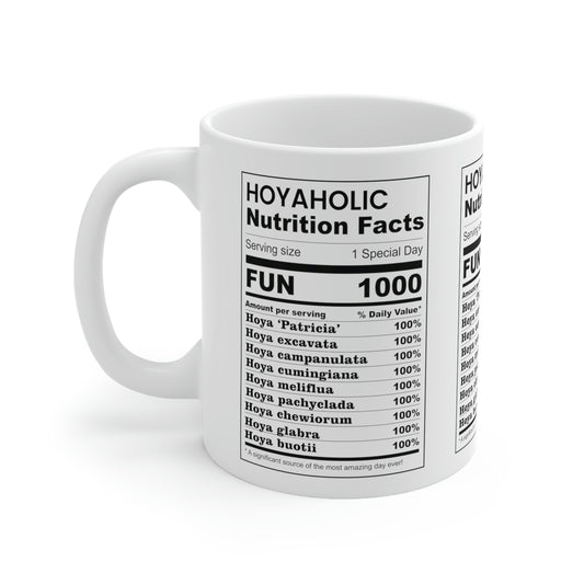 HOYAHOLIC NUTRITION FACTS MUG 11oz