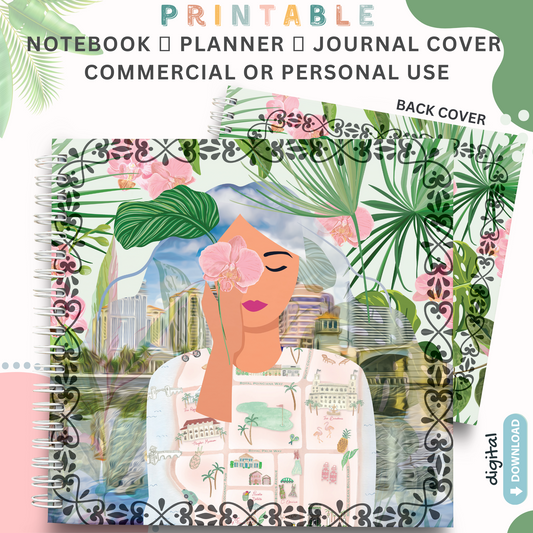 Palm Beach Girls - Printable Planner - Journal - Notepad Cover