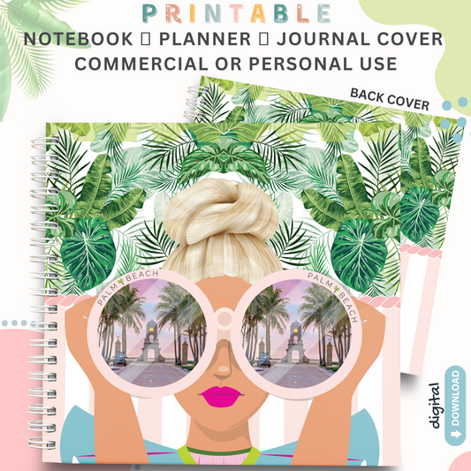 Palm Beach Girls - Printable Planner - Journal - Notepad Cover