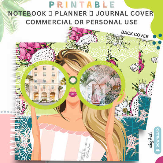 Palm Beach Girls - Printable Planner - Journal - Notepad Cover