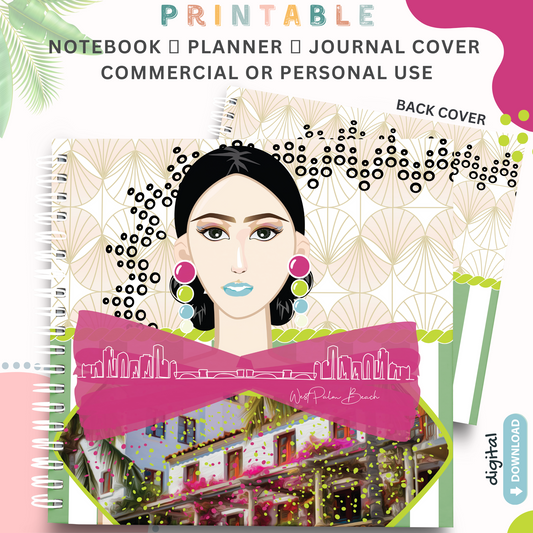Palm Beach Girls - Printable Planner - Journal - Notepad Cover