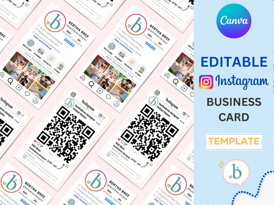 Instagram Business Card Template Editable in Canva - Creative Business Card Customizable