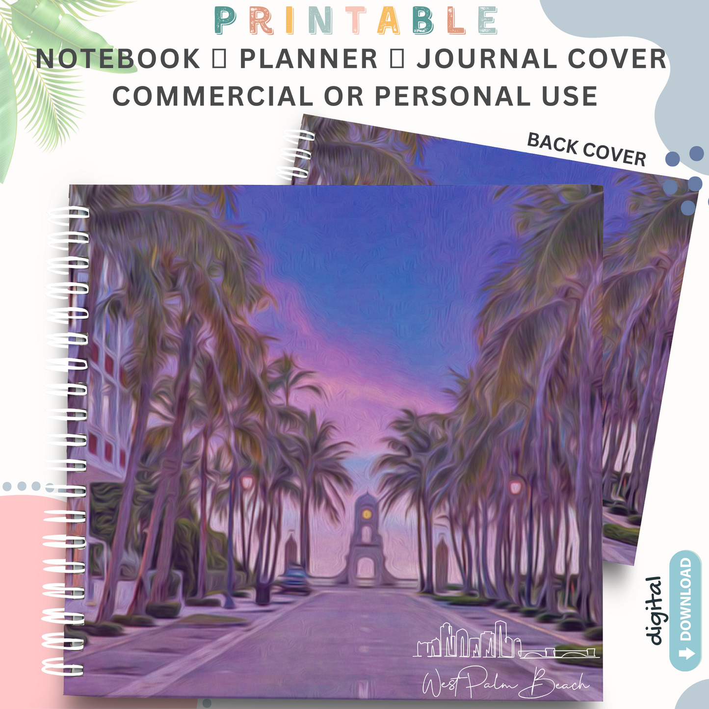 IVANA MATTHEWS´S Planner me to Palm Beach - Printable Planner, Journal & Notepad Cover