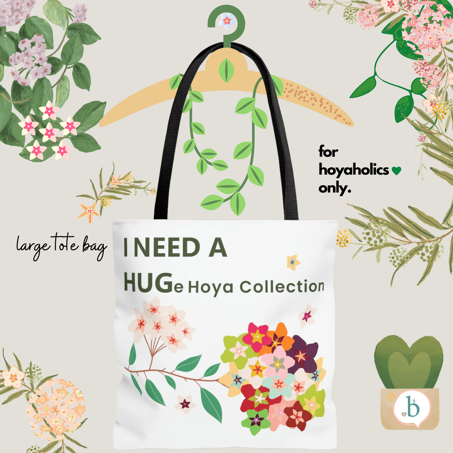 HOYAHOLIC I NEED A HUGe hoya collection TOTE BAG