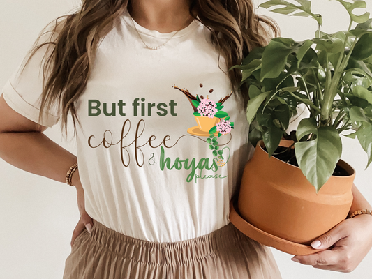 HOYAHOLIC BUT FIRST COFFEE & HOYAS PLEASE SHORT SLEEVE TEE