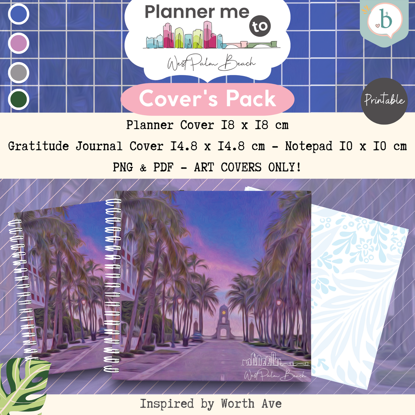 IVANA MATTHEWS´S Planner me to Palm Beach - Printable Planner, Journal & Notepad Cover