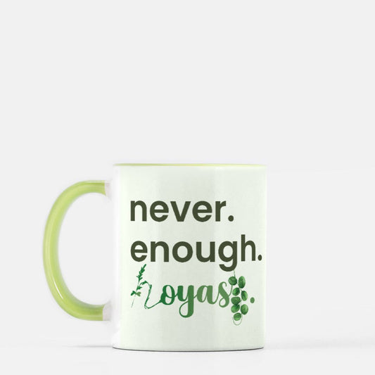 HOYAHOLIC Never Enough Hoyas Mug 11 oz. (Green + White)