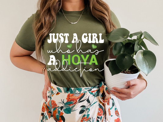 HOYAHOLIC JUST A GIRL WHO HAS A HOYA ADDICTION SHORT SLEEVE TEE