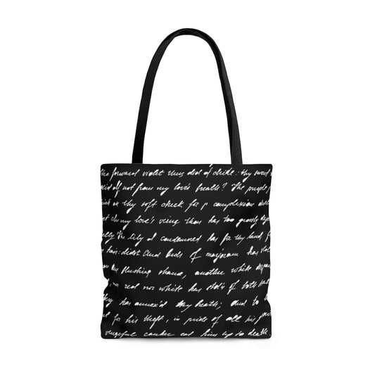 YARGI BLACK HANDWRITING TOTE BAG