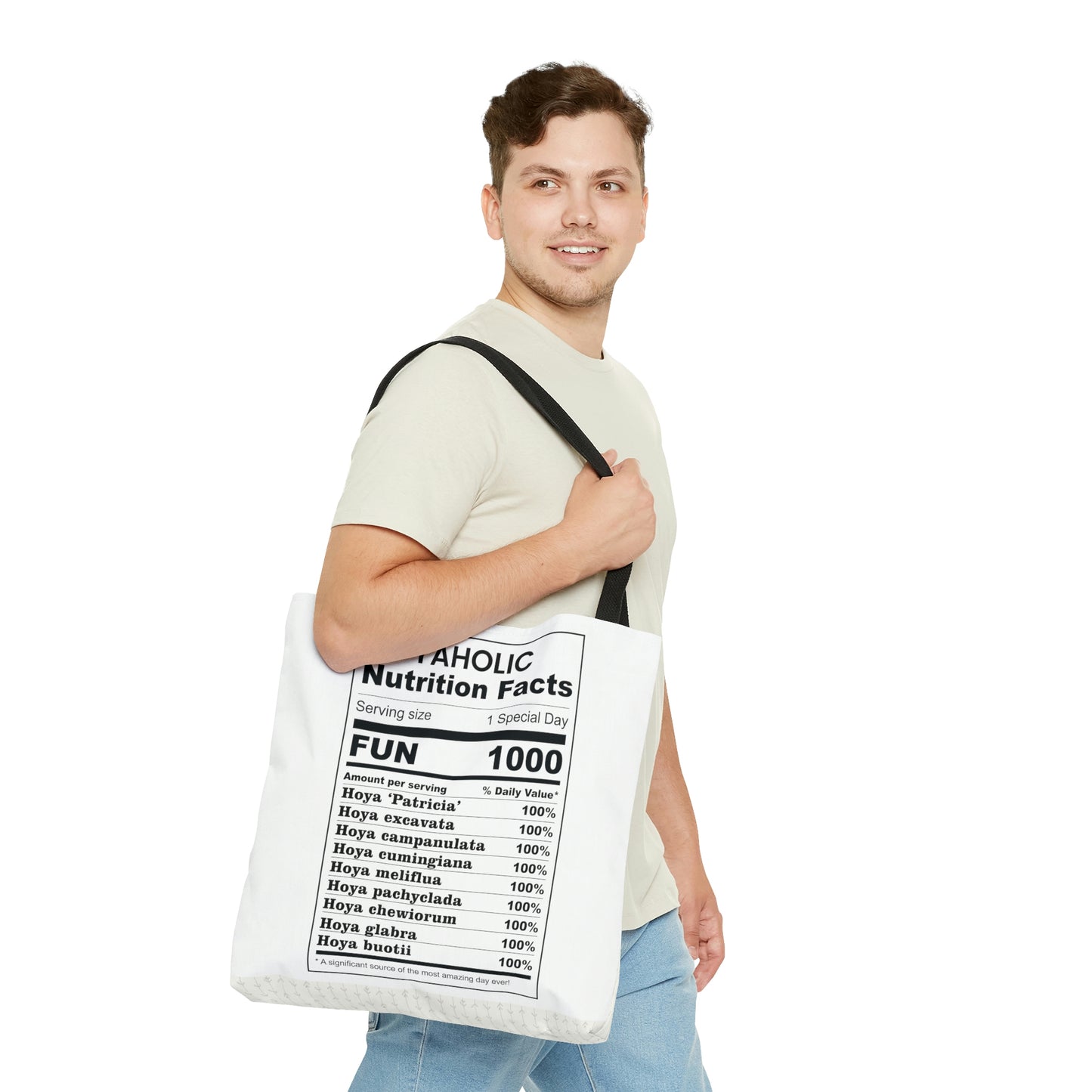 HOYAHOLIC NUTRITION FACTS TOTE BAG