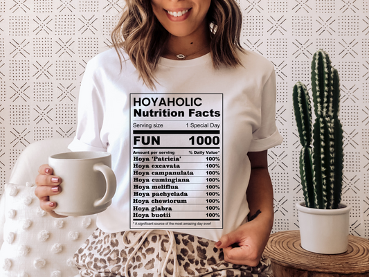 HOYAHOLIC NUTRITION FACTS SHORT SLEEVE TEE