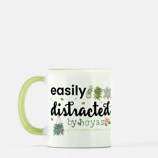 HOYAHOLIC Easily Distracted by Hoyas Mug 11 oz. (Green + White)