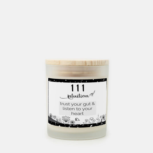 Angel Number 111 Candle Frosted Glass (Hand Poured 11 oz)